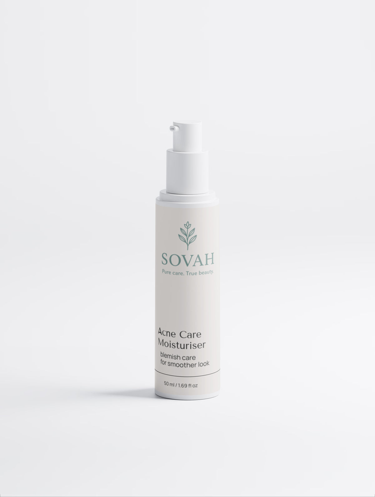 SOVAH Acne Care Moisturiser product packaging detail