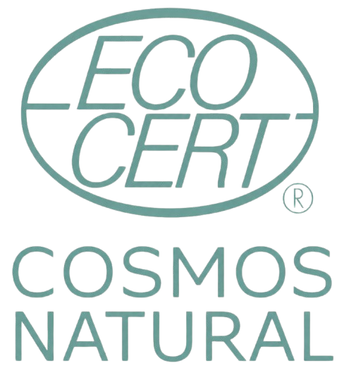Ecocert COSMOS Natural badge voor SOVAH skincare met natuurlijke ingrediënten volgens erkende cosmetica standaarden.