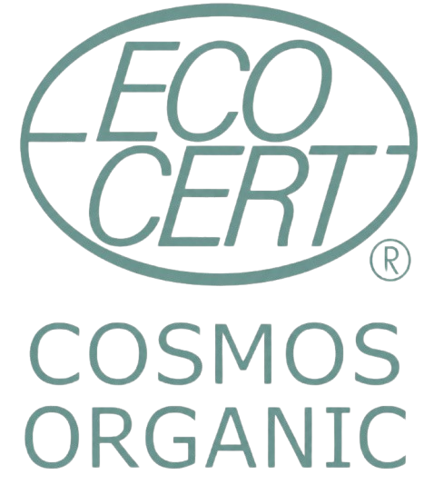 Ecocert COSMOS Organic badge voor SOVAH skincare met biologische ingrediënten volgens erkende natuurlijke cosmetica standaarden.