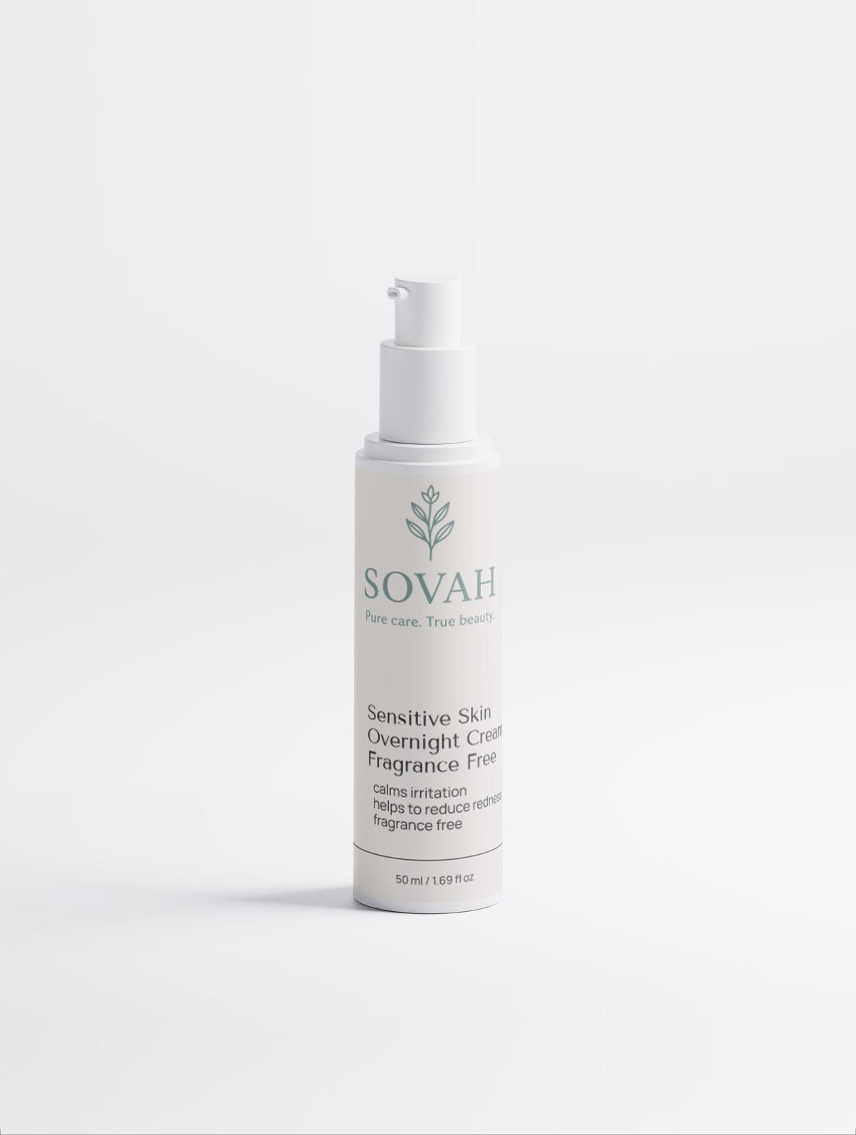 SOVAH Sensitive Skin Overnight Cream, Fragrance Free product packaging detail