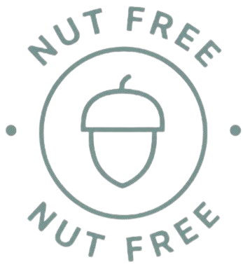 Nut free badge voor SOVAH skincare producten met formules zonder noten ingrediënten.