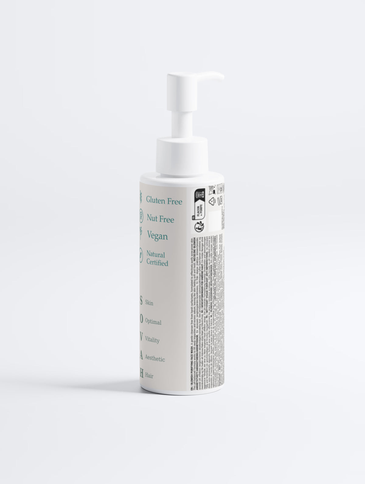 SOVAH Acne Purifying Face Wash product packaging detail