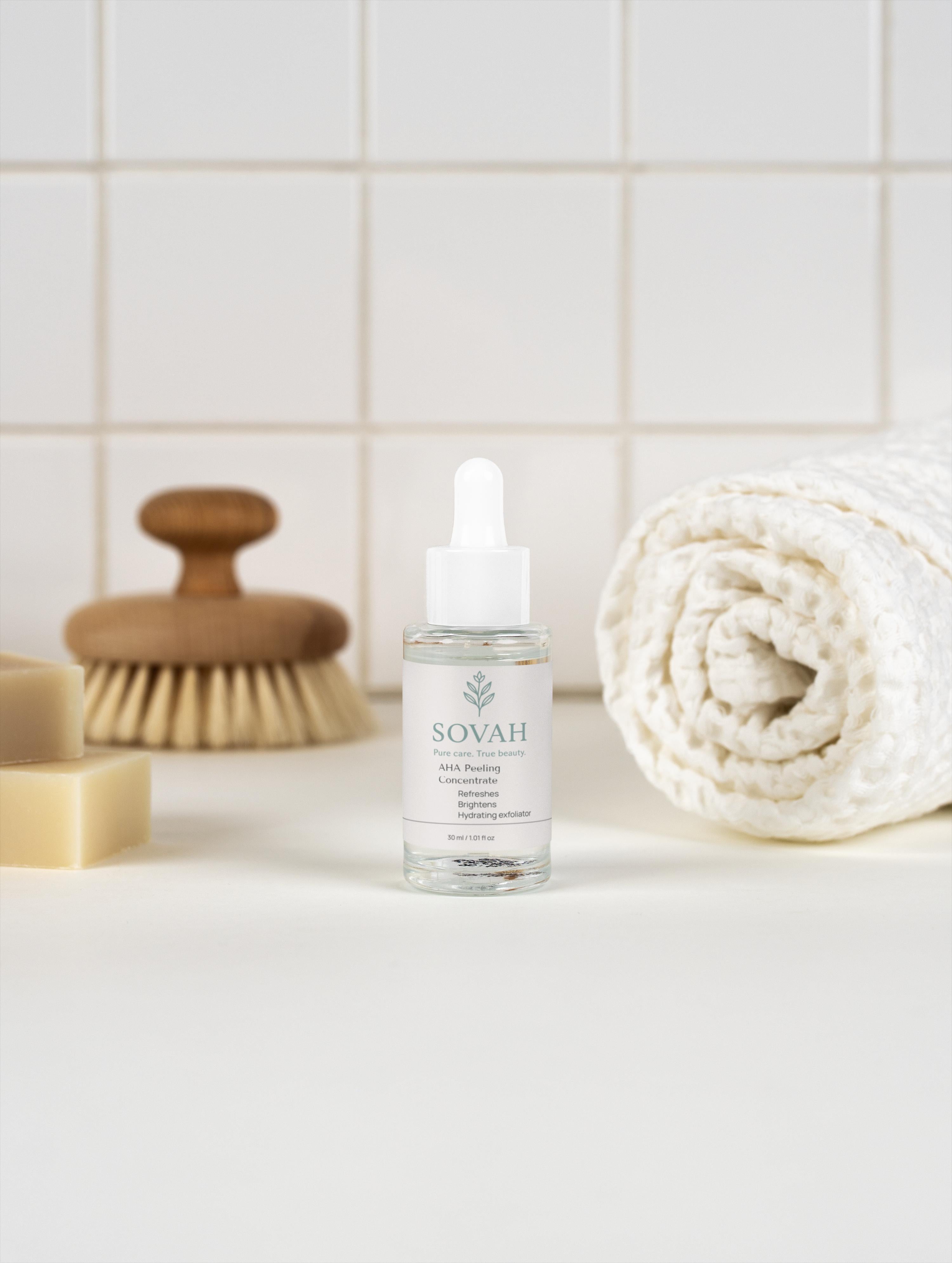 SOVAH AHA Peeling Concentrate exfoliating skin treatment for smoother skin