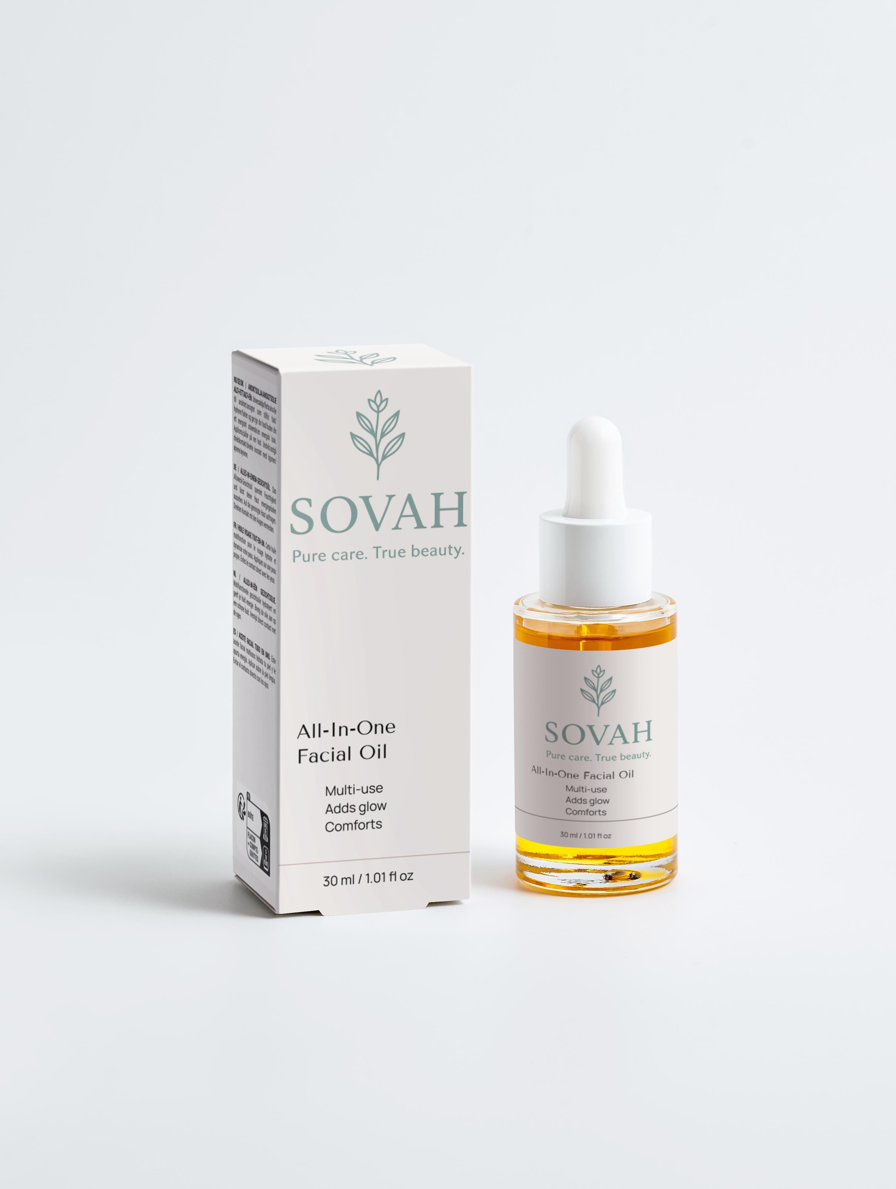 SOVAH All-In-One Facial Oil for hydrated radiant healthy-looking skin