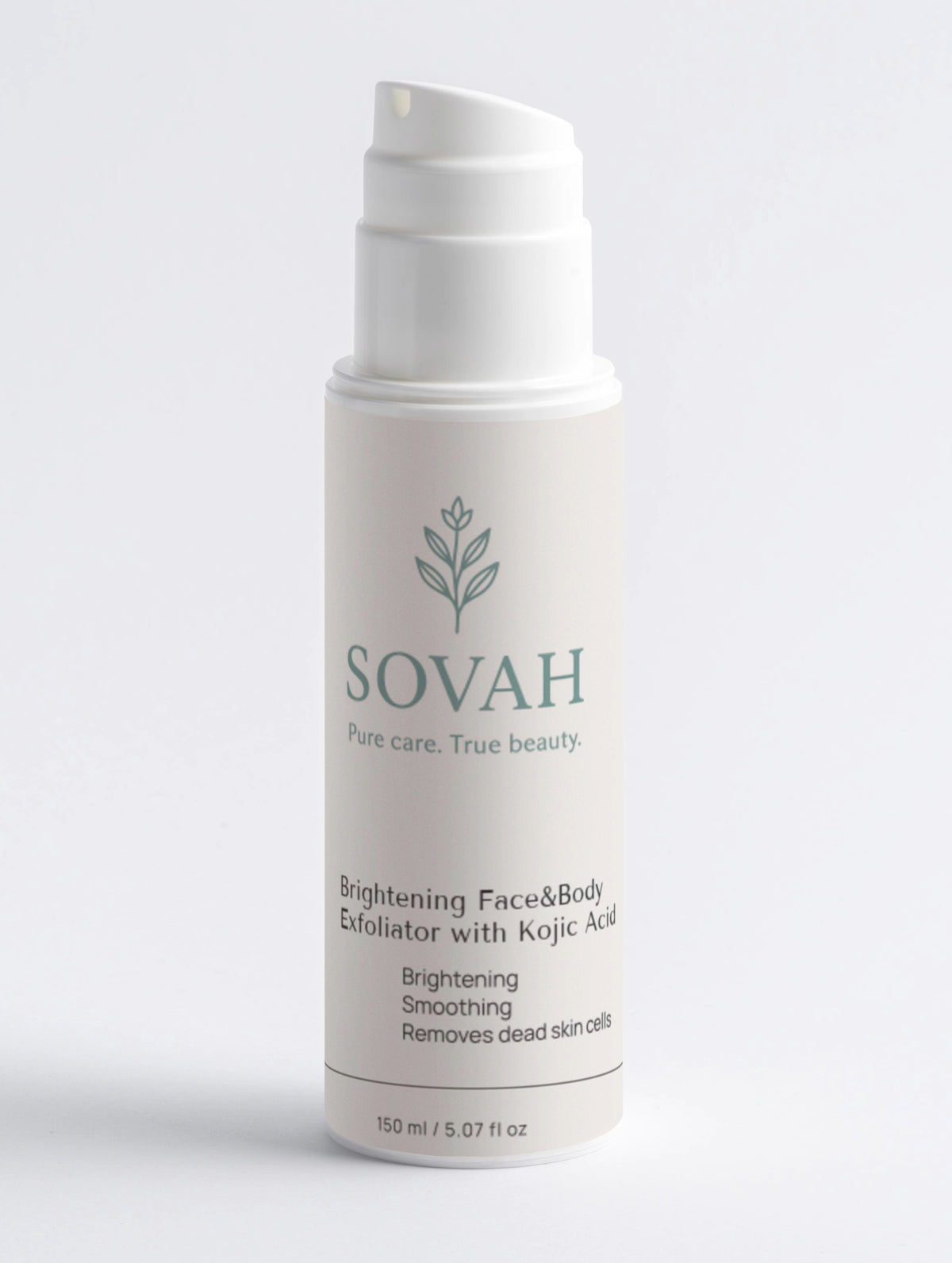 SOVAH Brightening Face & Body Exfoliator with Kojic Acid for dull uneven skin