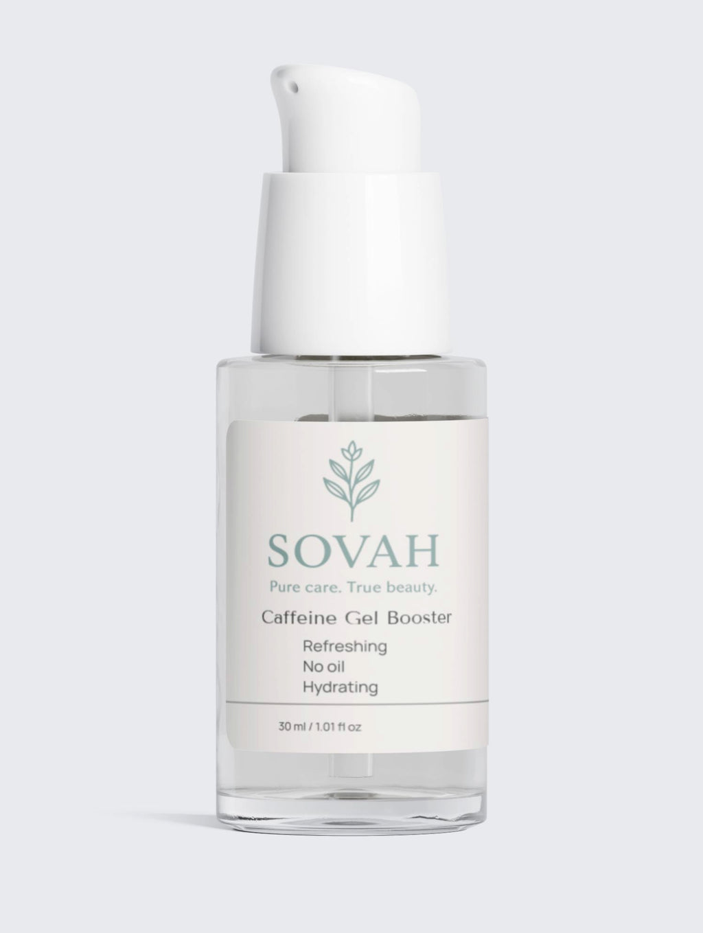 SOVAH Caffeine Gel Booster nut free skincare for refreshed skin