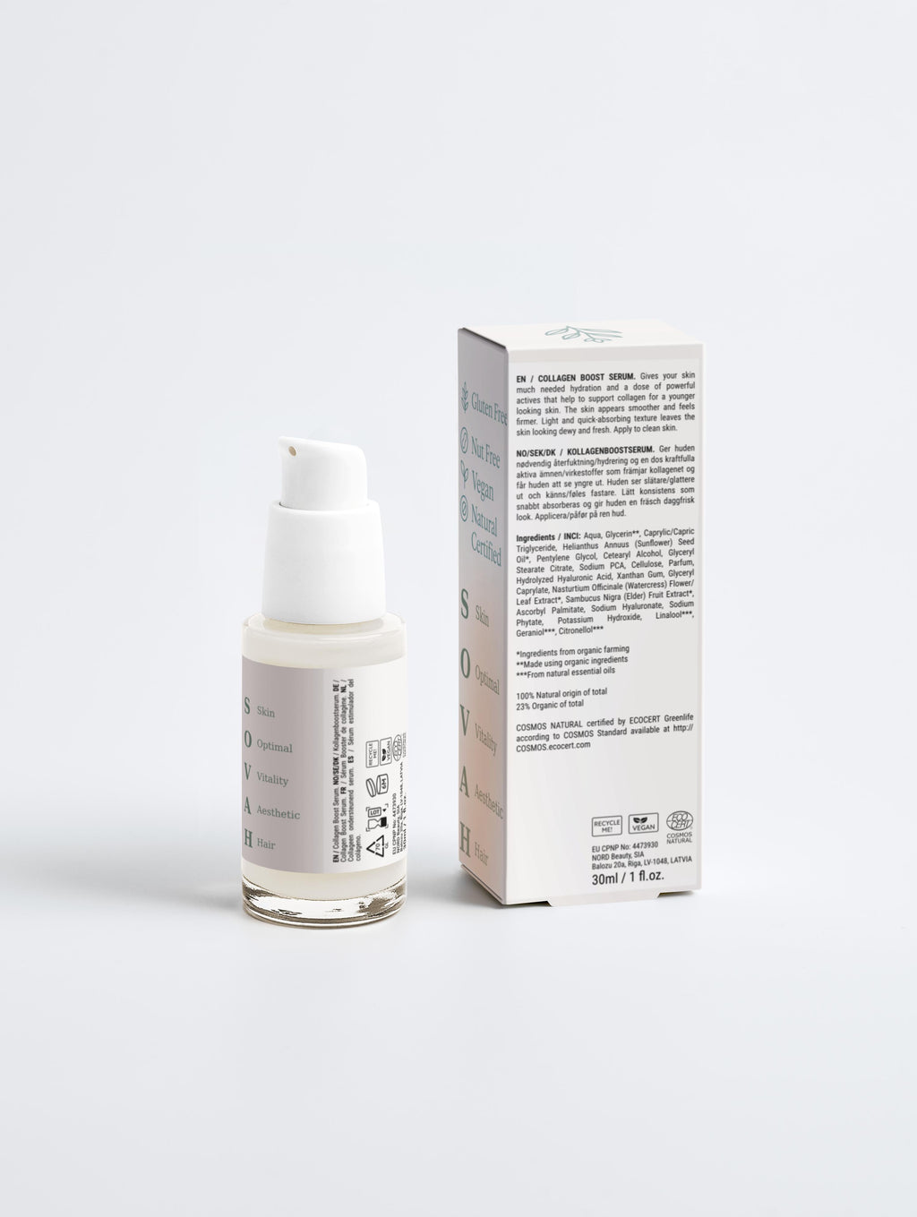 SOVAH Collagen Boost Serum for plump smooth and elastic-looking skin