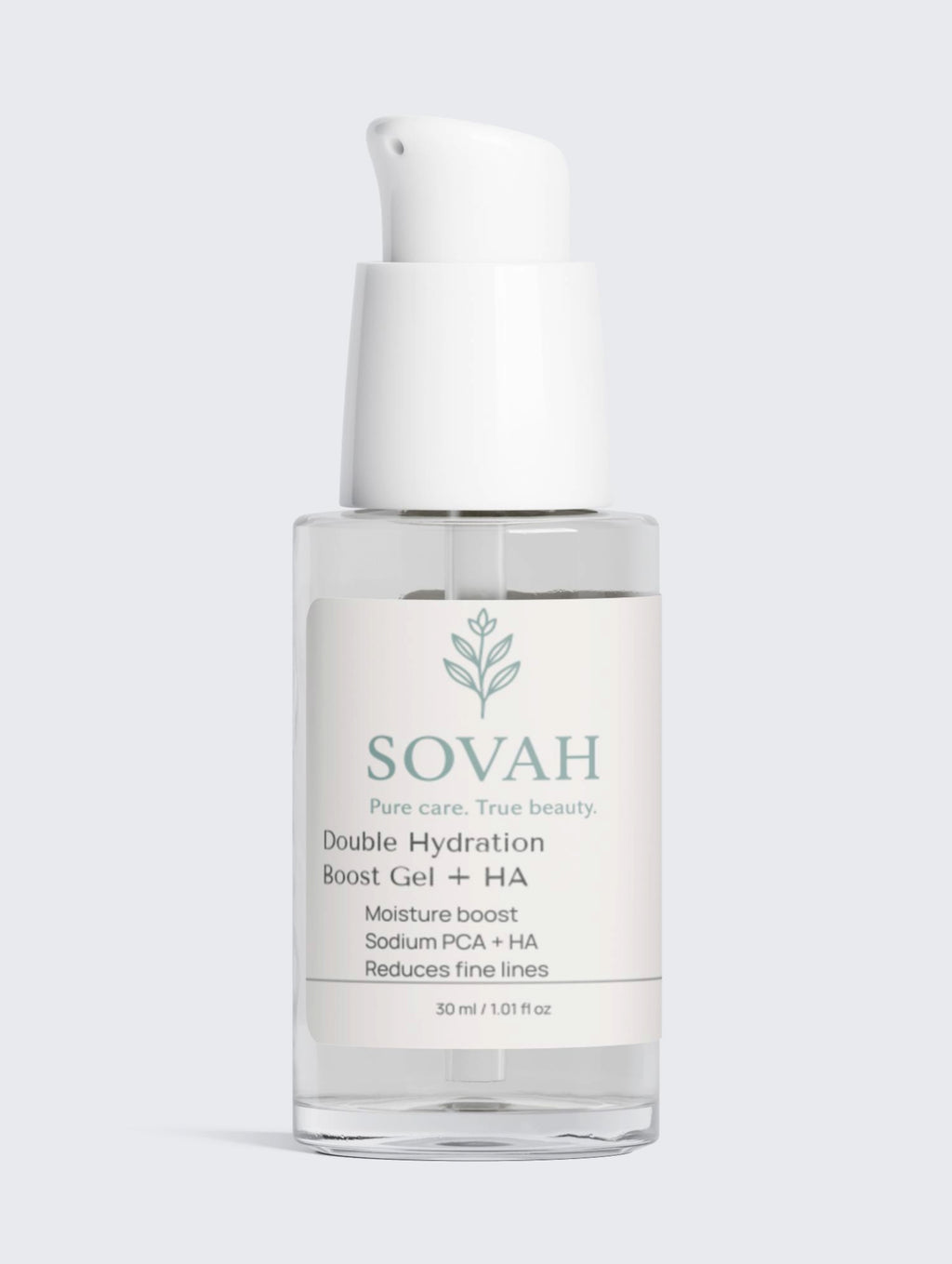 SOVAH Double Hydration Boost Gel + HA vegan and gluten free face gel