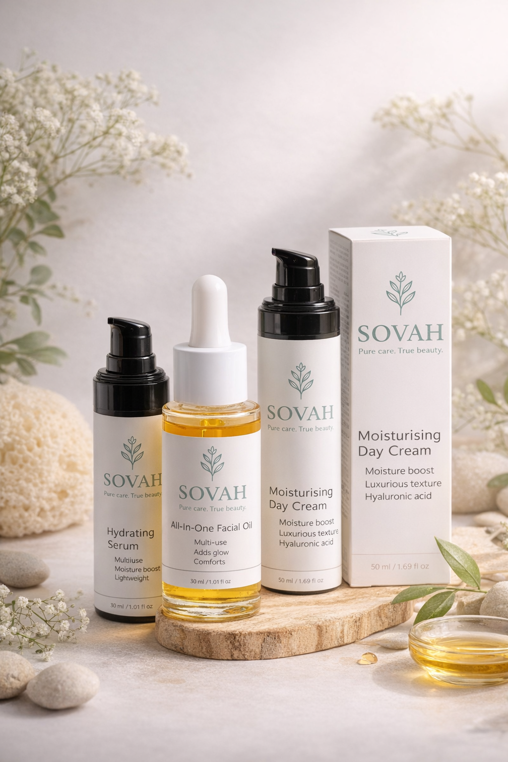 SOVAH skincare products for a complete facial care routine