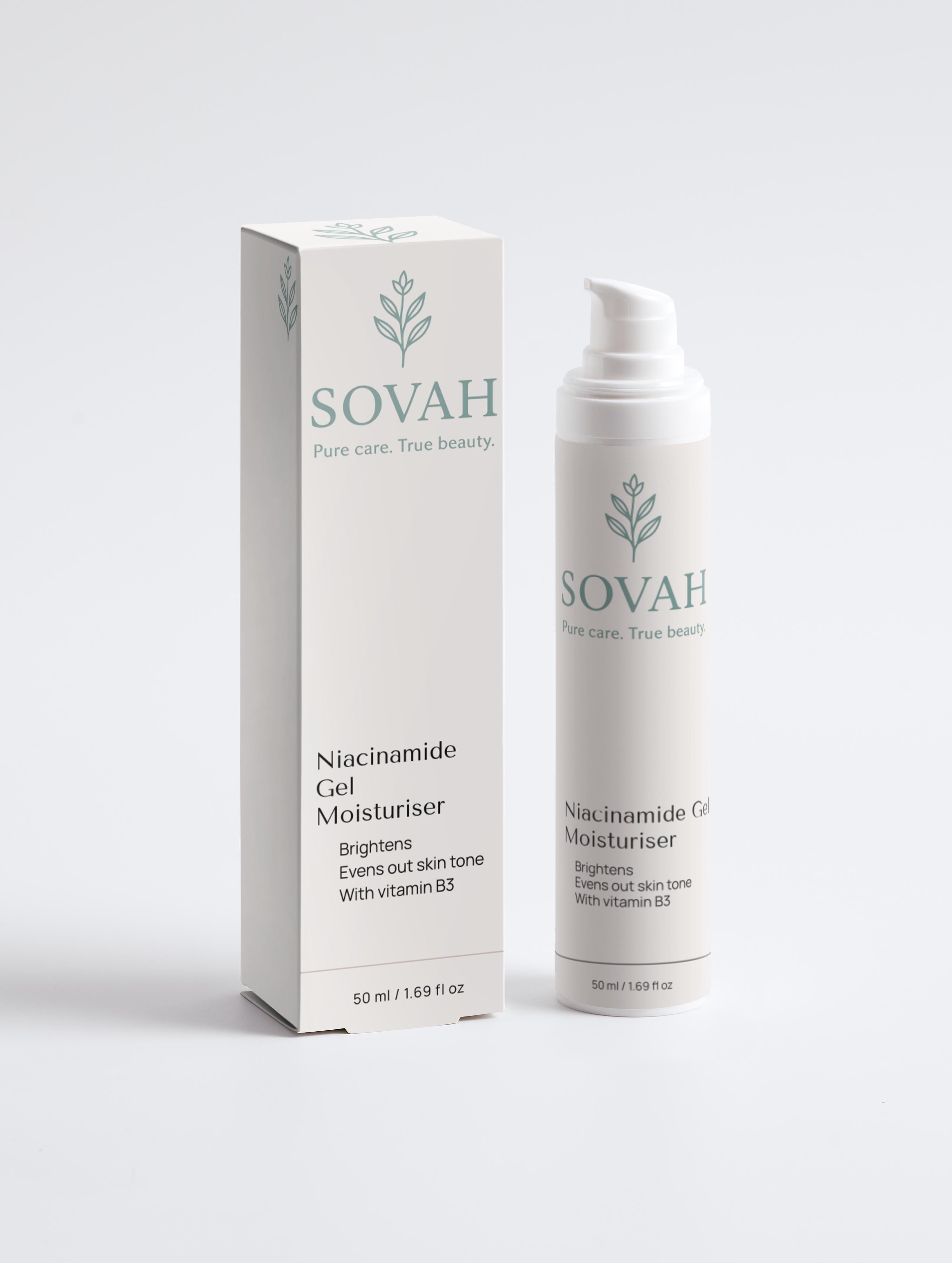 SOVAH Niacinamide Gel Moisturiser daily hydration for oily and combination skin