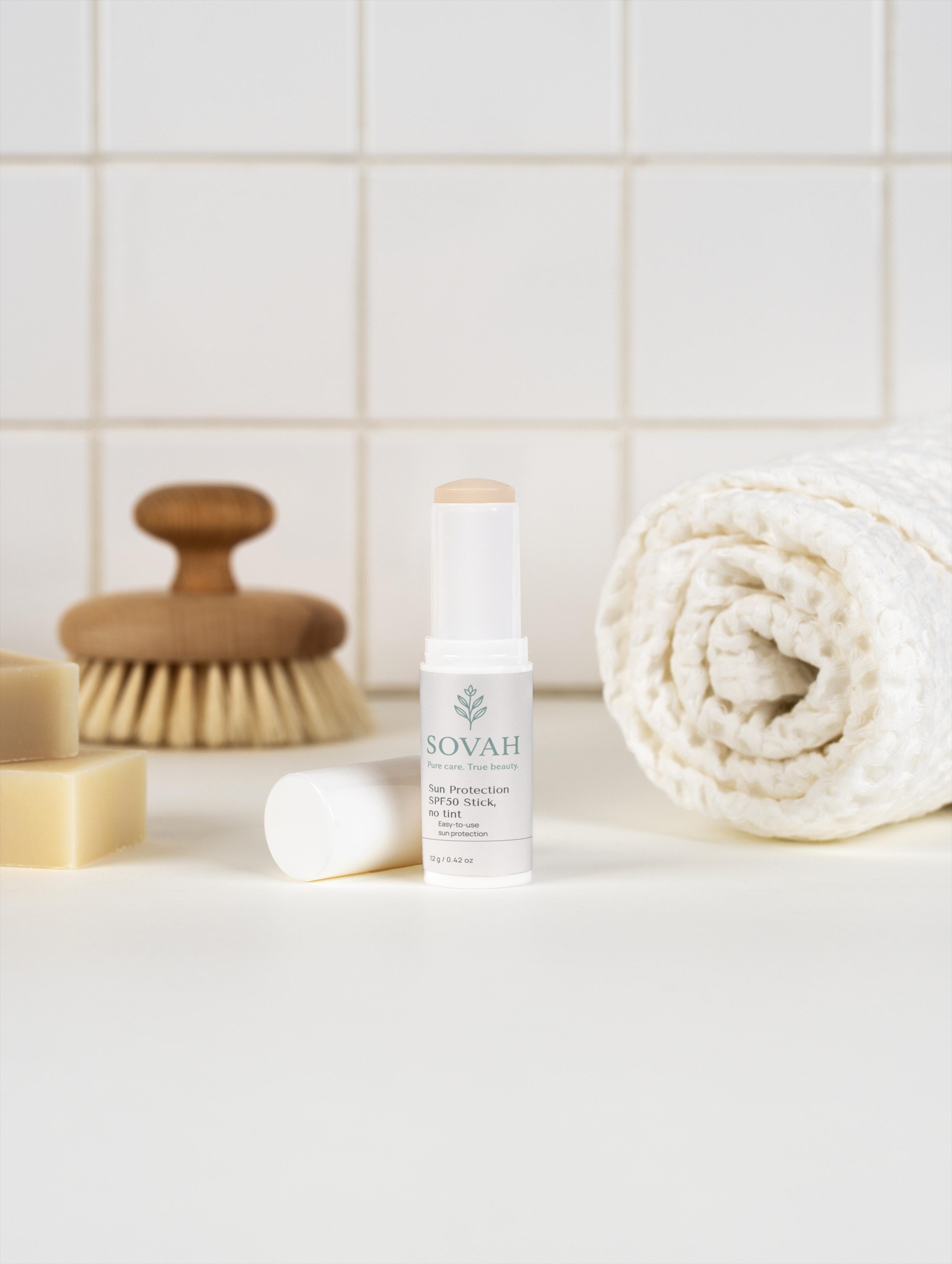 SOVAH Sun Protection SPF50 Stick no tint sunscreen for daily UV protection