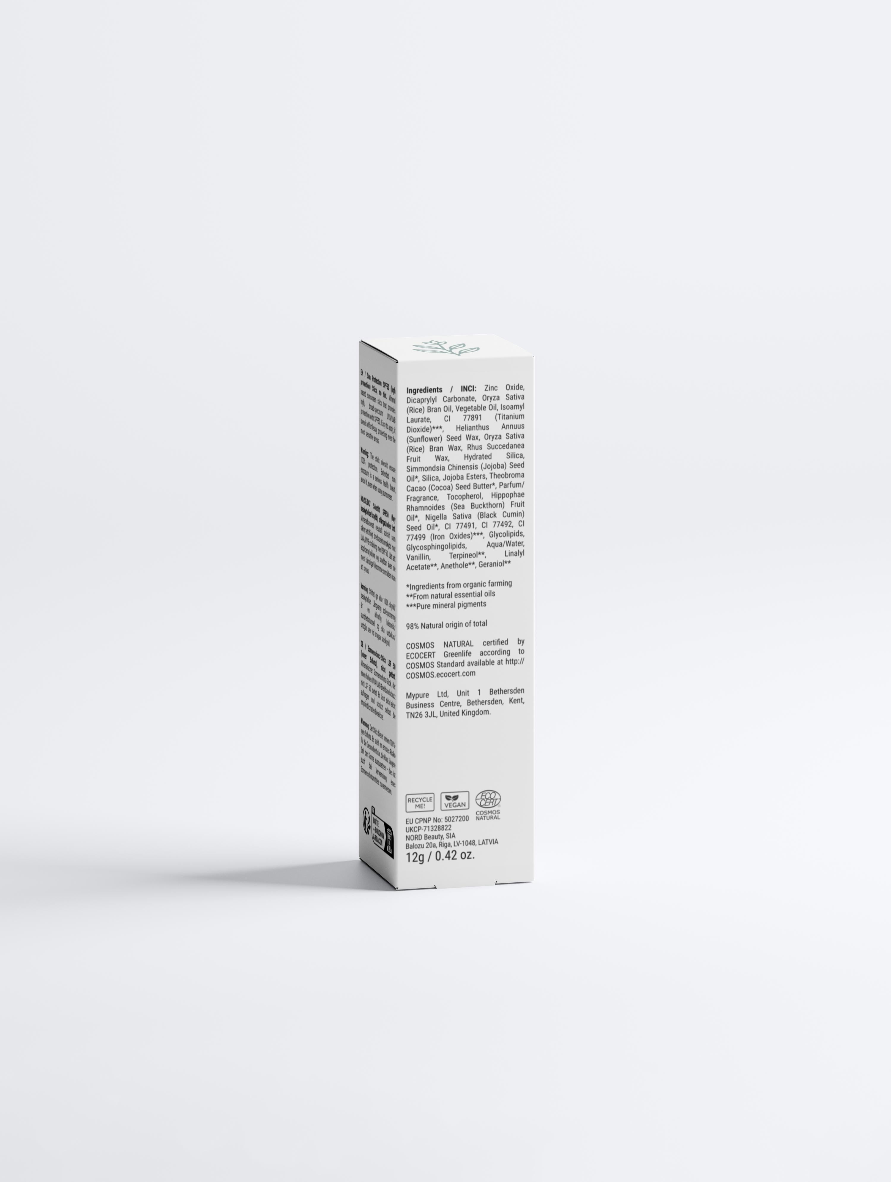 SOVAH Sun Protection SPF50 Stick no tint transparent sunscreen stick
