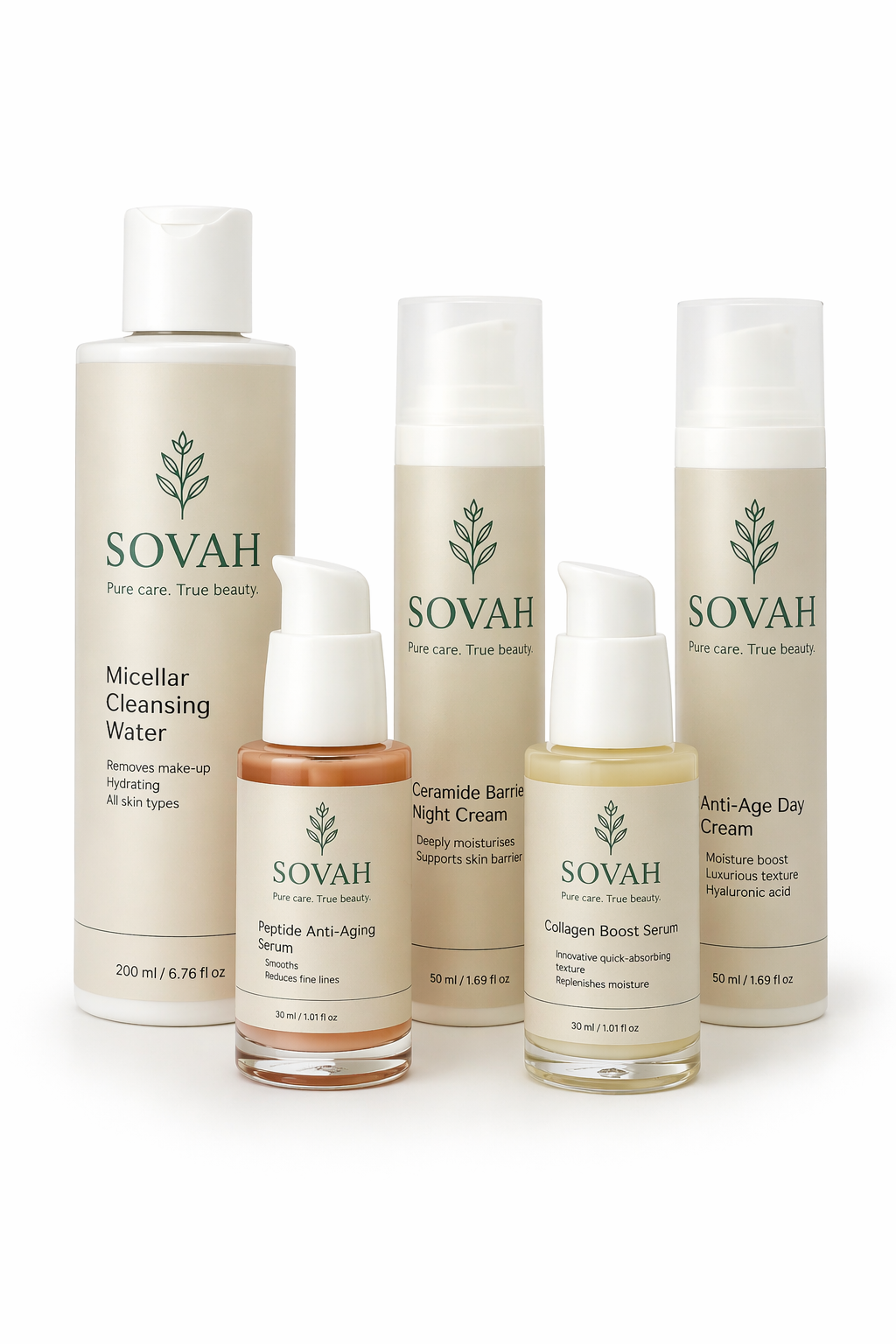SOVAH Firm & Smooth Skin Routine skincare set for mature skin with anti-aging and firming products