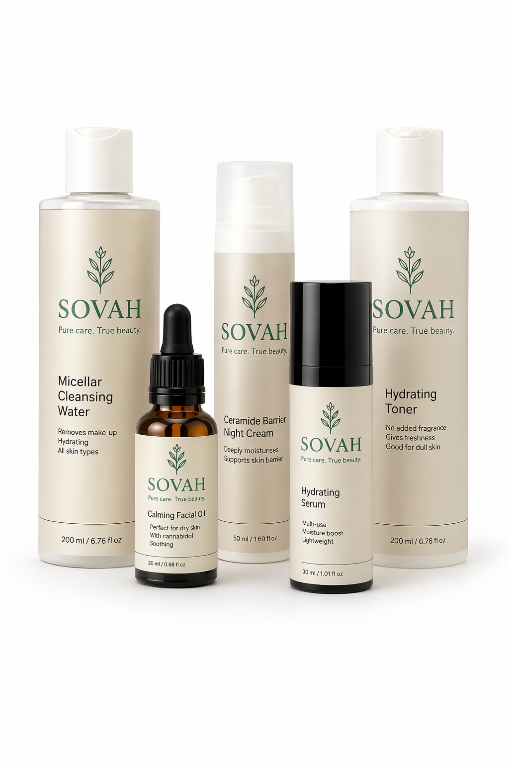 SOVAH Sensitive & Reactive Skin Routine with soothing skincare products for sensitive and reactive skin