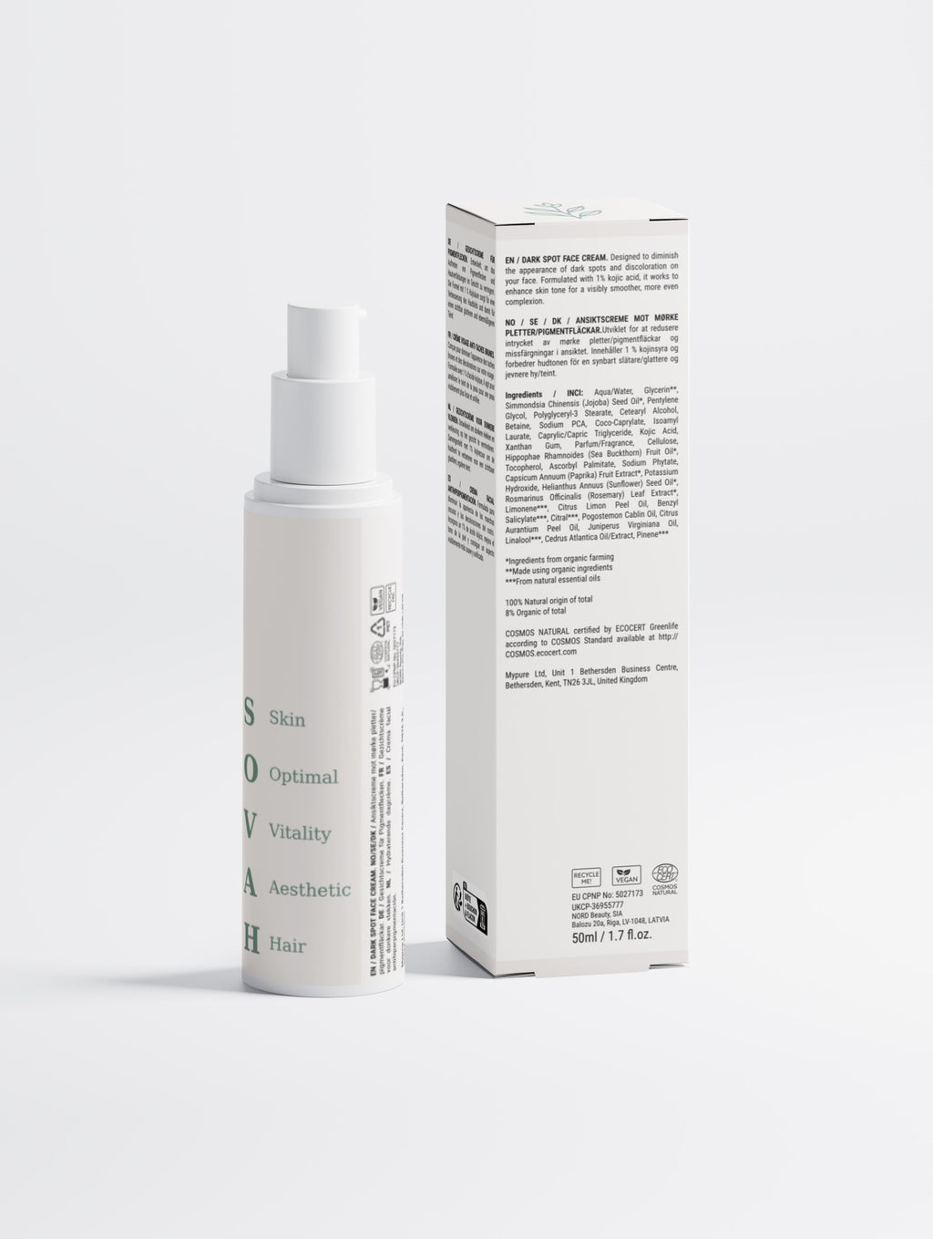 Gesichtscreme gegen Pigmentflecken mit Kojisäure