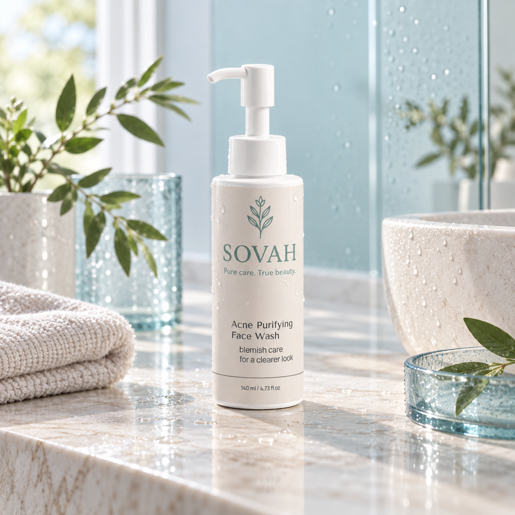 Acne Purifying Face Wash in a fresh skincare setting
