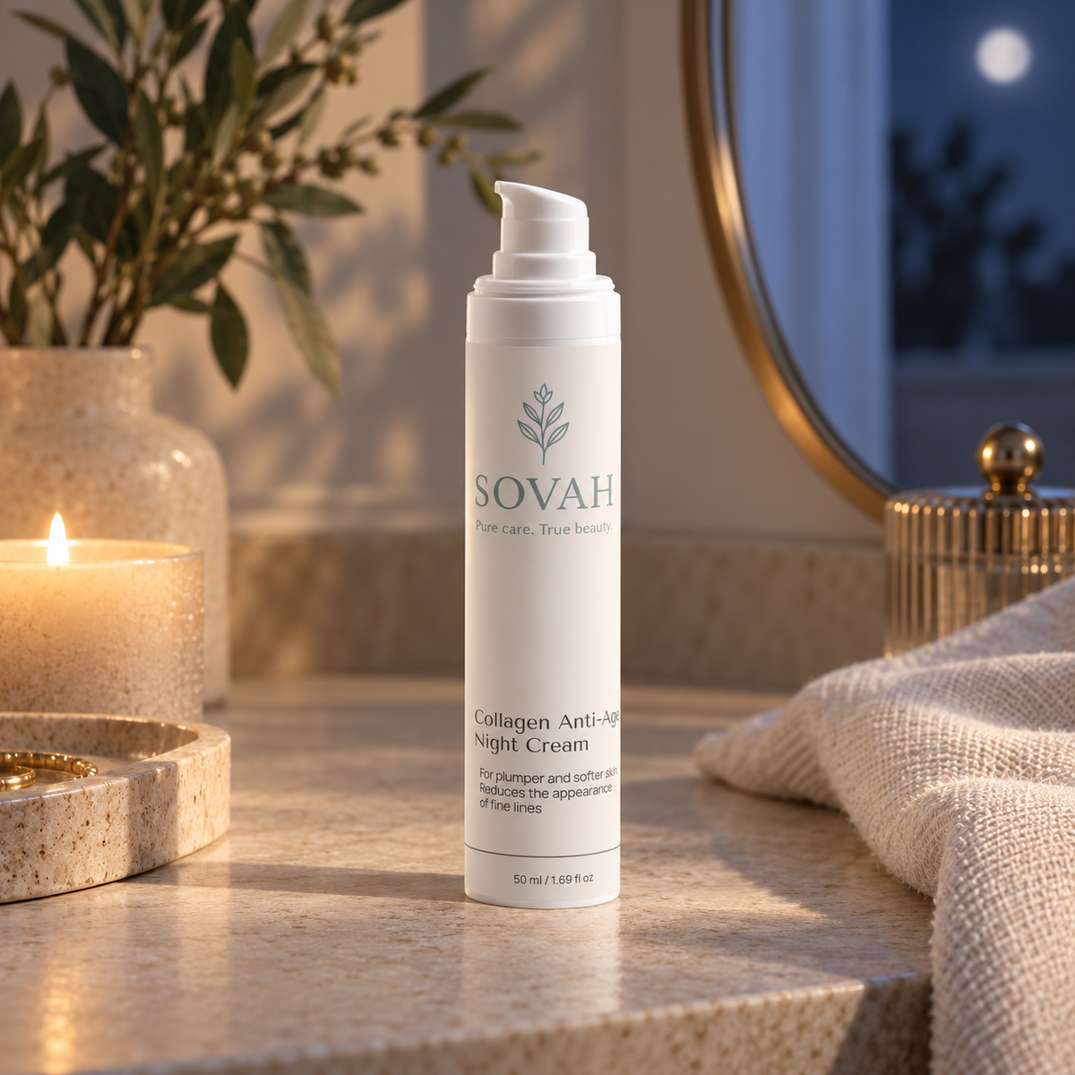 Collagen Anti-Age Night Cream in a calm evening setting