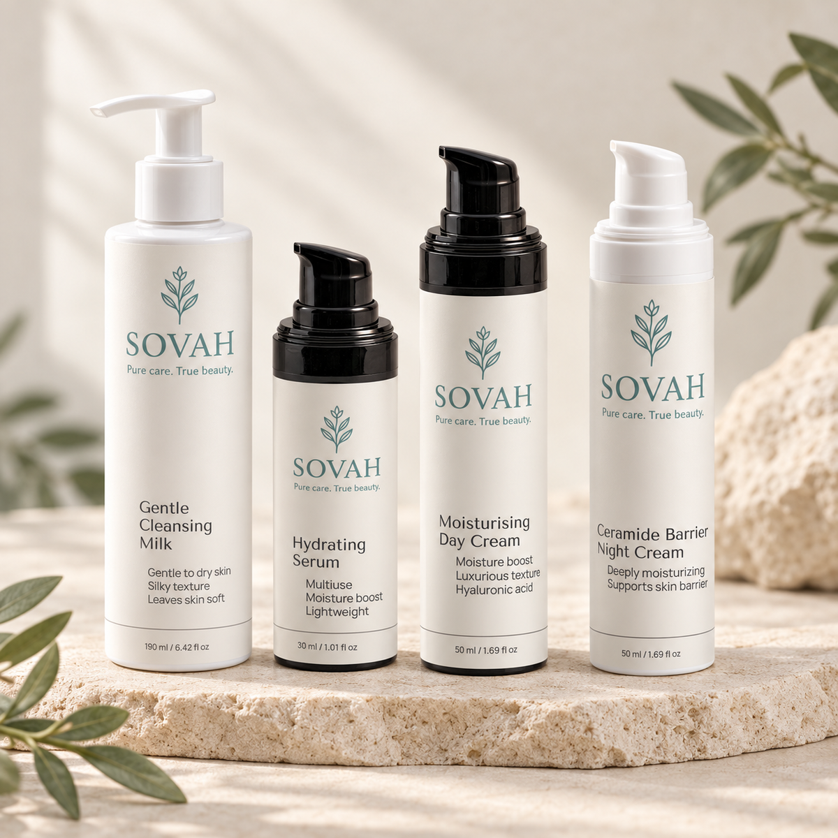 Dry Skin Routine SOVAH product set