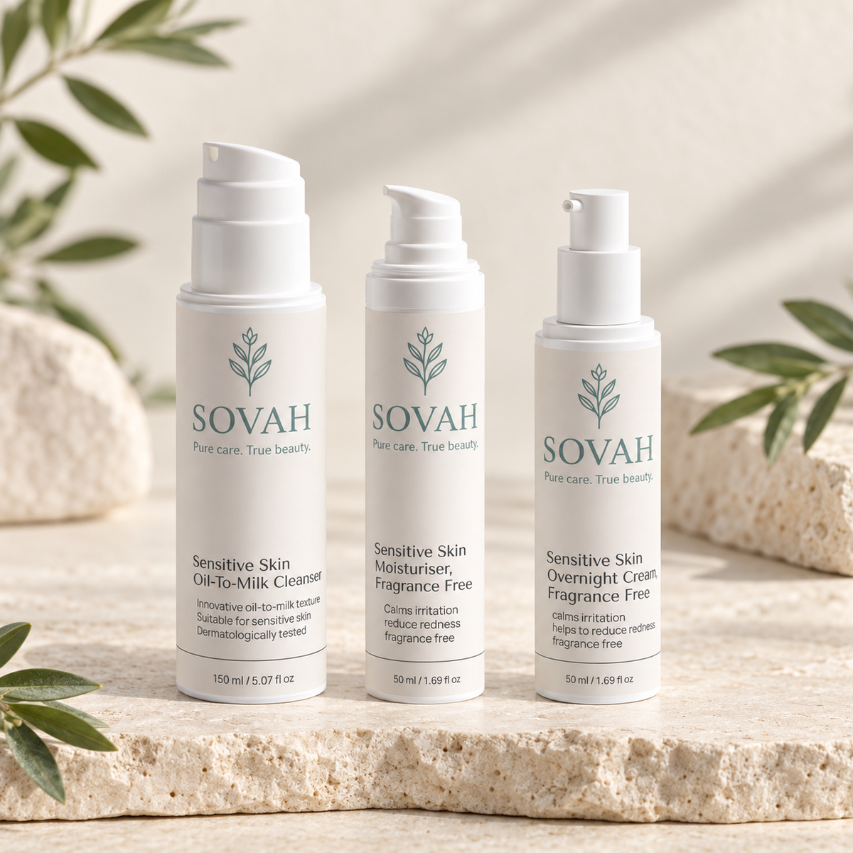Sensitive Skin Routine SOVAH product set