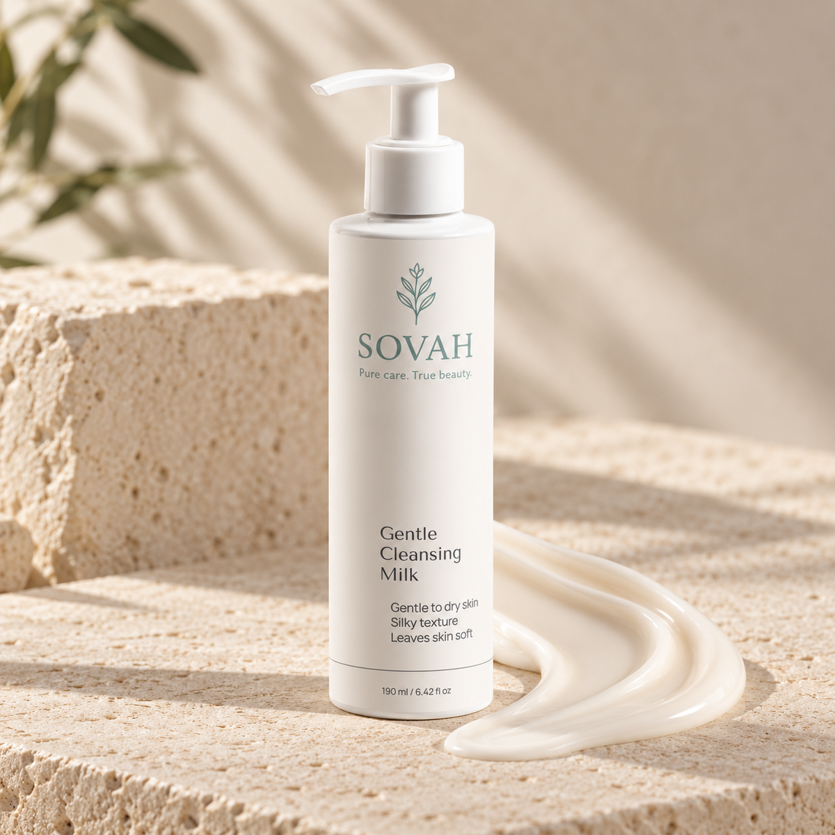 Gentle Cleansing Milk beside its silky milk texture