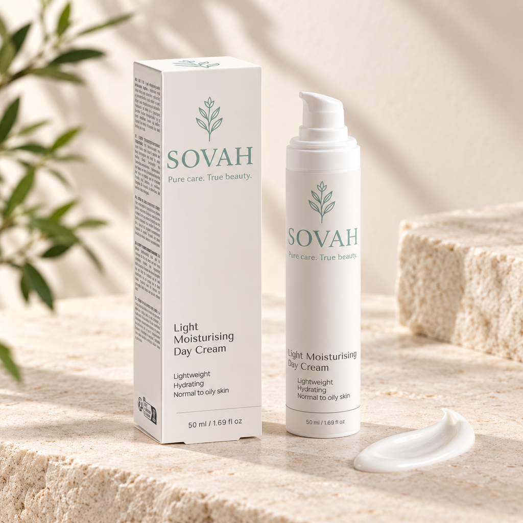 Light Moisturising Day Cream beside its lightweight cream texture