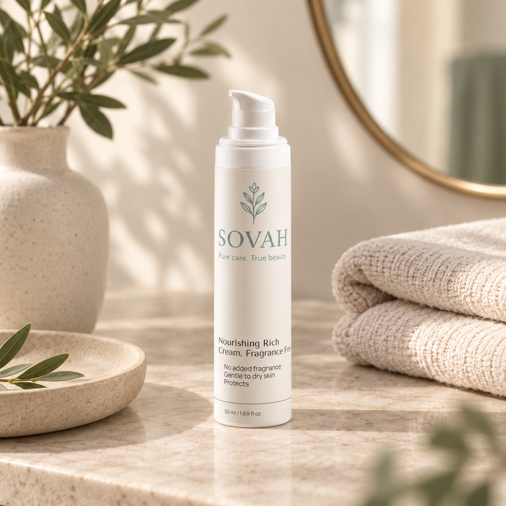 Nourishing Rich Cream in a comforting skincare setting