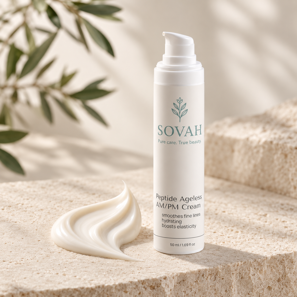 Peptide Ageless AM/PM Cream beside its smooth cream texture