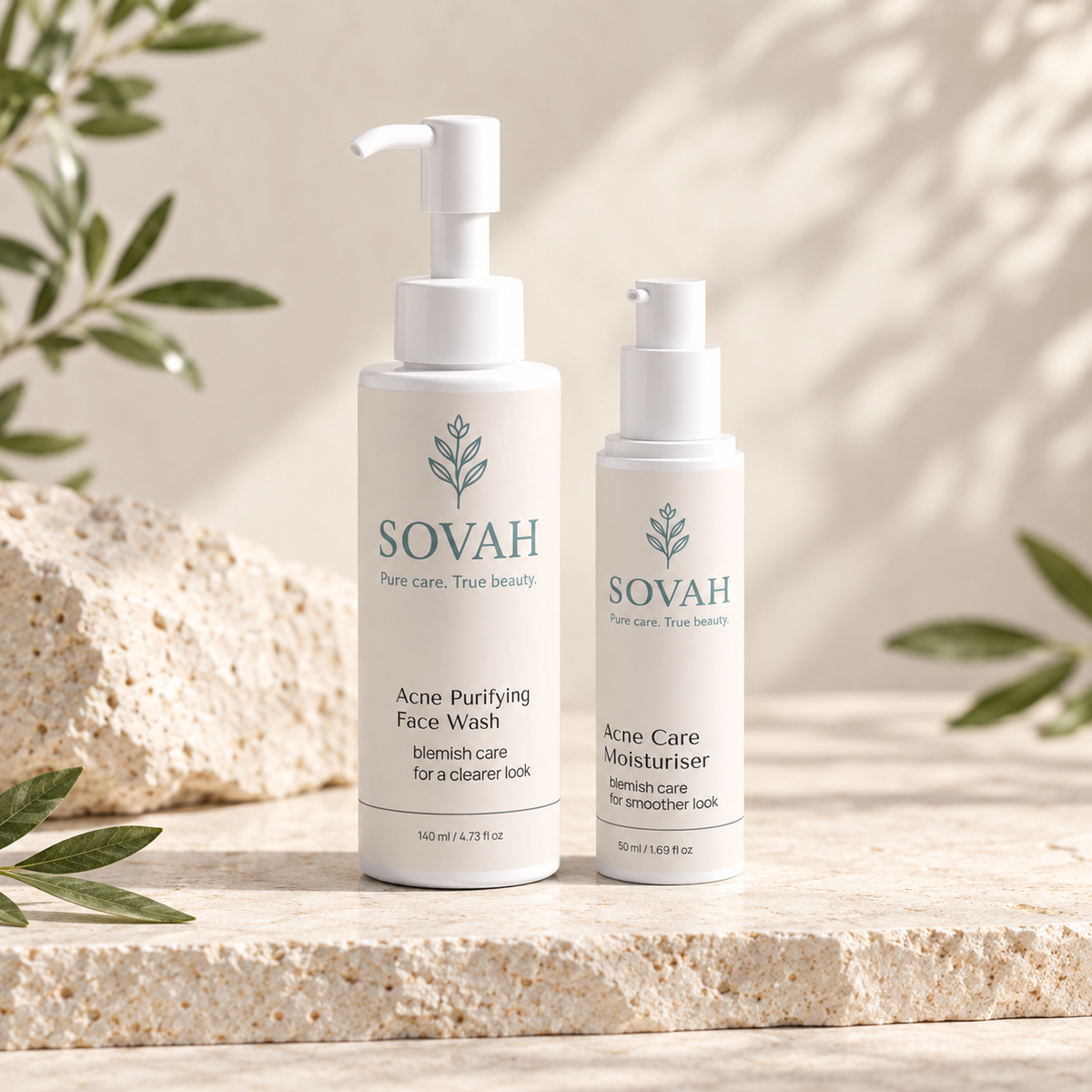 Simple Acne Routine SOVAH product duo