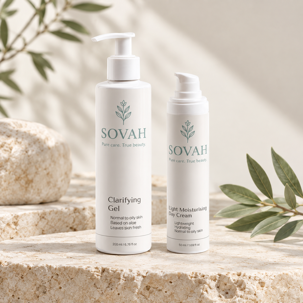 Simple Combination Skin Routine SOVAH product duo
