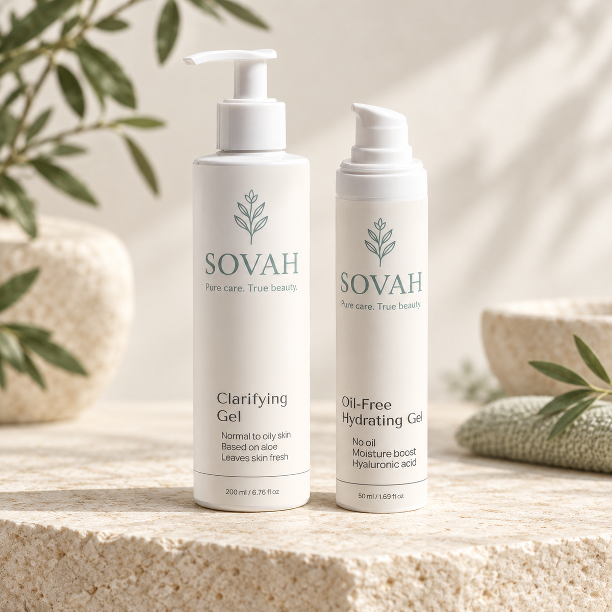 Simple Oily Skin Routine SOVAH product duo